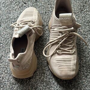 Steve Madden Beige Maxima Sparkle Sneakers